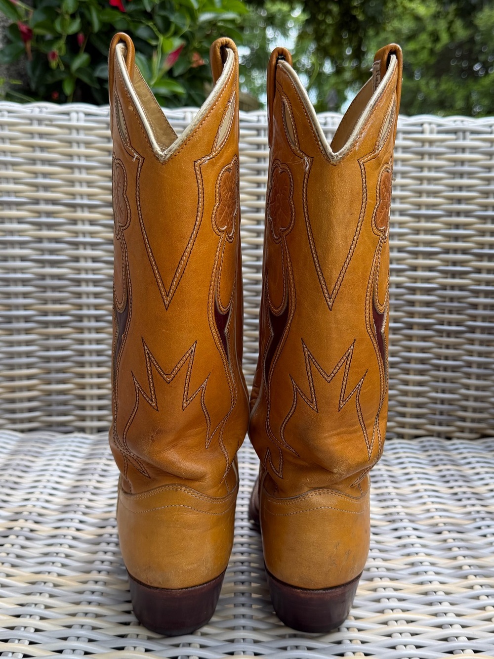Vintage Ralph Lauren Cowboy Western Boots 7.5 8 Tooled 70s Rodeo Queen - Picture 10 of 16